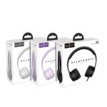 HOCO W21 GRACEFUL CHARM fejhallgató SZTEREO (3.5mm jack, mikrofon, felvevő gomb, 120cm kábel) FEKETE