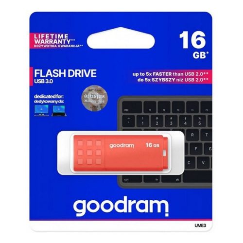 GOODRAM pendrive/USB Stick UME3 (3.0) 16GB NARANCS