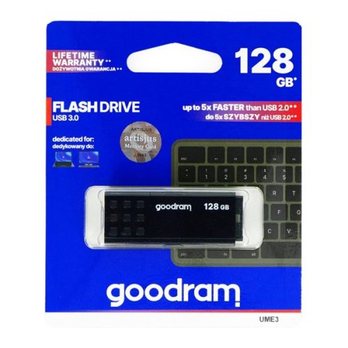GOODRAM pendrive/USB Stick UME3 (3.0) 128GB FEKETE