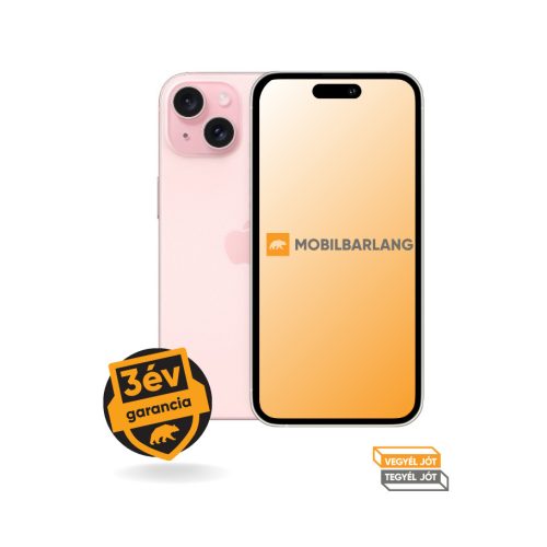 Apple iPhone 15 128GB tárhellyel újszerű állapotban, egyedülállóan hosszú 3 év garanciával!