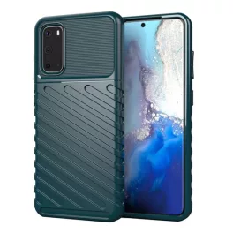   Szilikon telefonvédő (ütésállóság, csíkos, dombor minta) SÖTÉTZÖLD