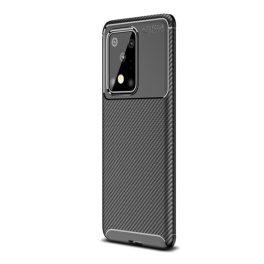 Szilikon telefonvédő (ütésállóság, légpárnás sarok, karbon minta) FEKETE   Szilikon telefonvédő (ütésállóság, légpárnás sarok, karbon minta) FEKETE