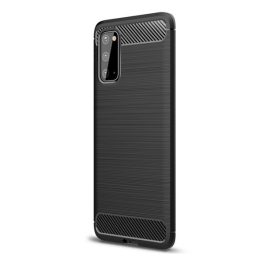 Szilikon telefonvédő (ütésállóság, légpárnás sarok, szálcsiszolt, karbon minta) FEKETE   Szilikon telefonvédő (ütésállóság, légpárnás sarok, szálcsiszolt, karbon minta) FEKETE