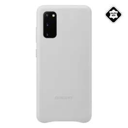   SAMSUNG műanyag telefonvédő (valódi bőr hátlap) VILÁGOSSZÜRKE