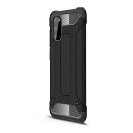   Defender szilikon telefonvédő (ütésállóság, légpárnás sarok, fémhatás) FEKETE