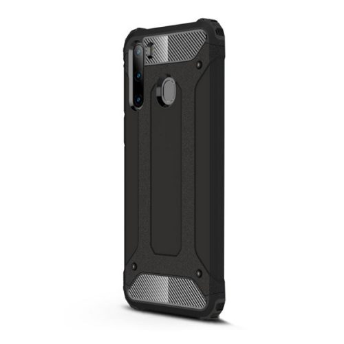 Defender szilikon telefonvédő (ütésállóság, légpárnás sarok, fémhatás) FEKETE