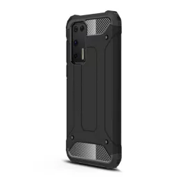   Defender szilikon telefonvédő (ütésállóság, légpárnás sarok, fémhatás) FEKETE