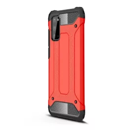   Defender szilikon telefonvédő (ütésállóság, légpárnás sarok, fémhatás) PIROS