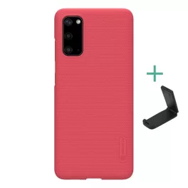   NILLKIN SUPER FROSTED műanyag telefonvédő (gumírozott, érdes felület + asztali tartó) PIROS