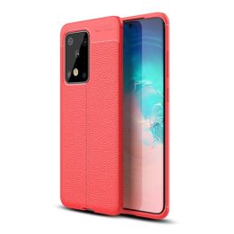 Szilikon telefonvédő (ütésállóság, bőr hatású, varrás minta) PIROS   Szilikon telefonvédő (ütésállóság, bőr hatású, varrás minta) PIROS