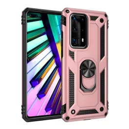   Defender szilikon telefonvédő (ütésállóság, tartógyűrű, mágneses) ROZÉARANY