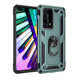  Defender szilikon telefonvédő (ütésállóság, tartógyűrű, mágneses) SÖTÉTZÖLD