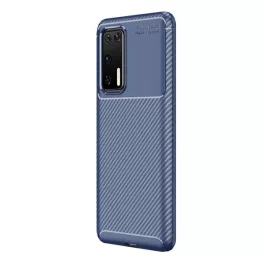   Szilikon telefonvédő (ütésállóság, légpárnás sarok, karbon minta) SÖTÉTKÉK