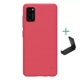   NILLKIN SUPER FROSTED műanyag telefonvédő (gumírozott, érdes felület + asztali tartó) PIROS
