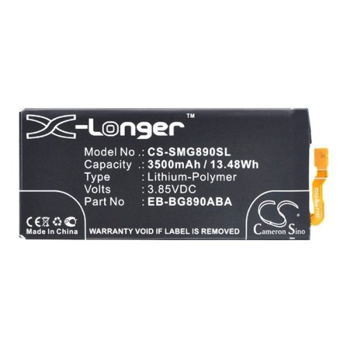 CAMERON SINO Li-Polymer akku (3.85V/3500mAh, Samsung EB-BG890ABA kompatibilis) FEKETE