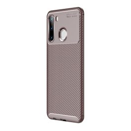 Szilikon telefonvédő (ütésállóság, légpárnás sarok, karbon minta) BARNA   Szilikon telefonvédő (ütésállóság, légpárnás sarok, karbon minta) BARNA