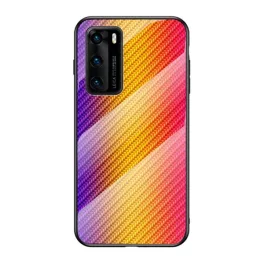   Szilikon telefonvédő (ütésállóság, üveg hátlap, karbon minta) CITROMSÁRGA