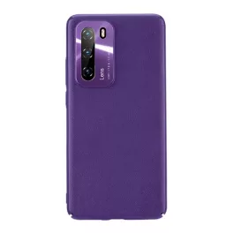   JOYROOM STAR LORD műanyag telefonvédő (ultravékony, fém kameravédő keret, bőr hatású bevonat) LILA