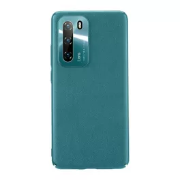   JOYROOM STAR LORD műanyag telefonvédő (ultravékony, fém kameravédő keret, bőr hatású bevonat) SÖTÉTZÖLD