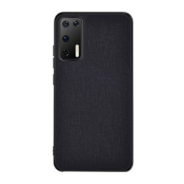 Szilikon telefonvédő (ütésállóság, textil hátlap) FEKETE   Szilikon telefonvédő (ütésállóság, textil hátlap) FEKETE