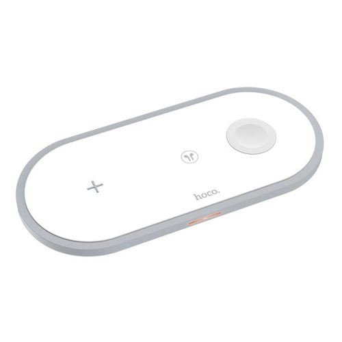HOCO CW24 hálózati töltő állomás, 3in1 (gyorstöltő, wireless) Apple AirPods 1-2 készülékhez FEHÉR