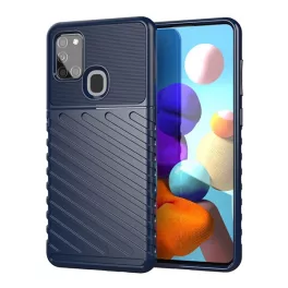   Szilikon telefonvédő (ütésállóság, csíkos, dombor minta) SÖTÉTKÉK