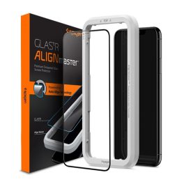 SPIGEN ALM FC képernyővédő üveg (2.5D, extra karcálló, 9H, 0.3mm, színkiemelés) FEKETE   SPIGEN ALM FC képernyővédő üveg (2.5D, extra karcálló, 9H, 0.3mm, színkiemelés) FEKETE