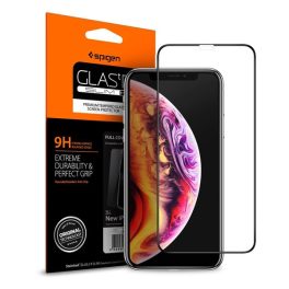 SPIGEN FC képernyővédő üveg (2.5D, extra karcálló, 9H, 0.3mm, színkiemelés) FEKETE   SPIGEN FC képernyővédő üveg (2.5D, extra karcálló, 9H, 0.3mm, színkiemelés) FEKETE
