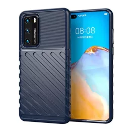   Szilikon telefonvédő (ütésállóság, csíkos, dombor minta) SÖTÉTKÉK