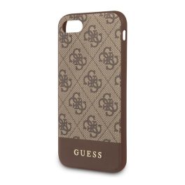   GUESS 4G STRIPE műanyag telefonvédő (textil hátlap) VILÁGOSBARNA
