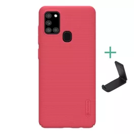   NILLKIN SUPER FROSTED műanyag telefonvédő (gumírozott, érdes felület + asztali tartó) PIROS