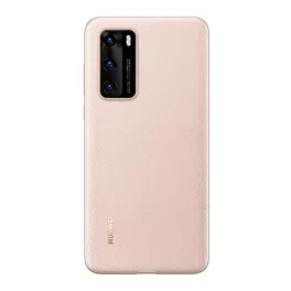  HUAWEI műanyag telefonvédő (gumírozott, textil minta) RÓZSASZÍN