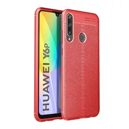   Szilikon telefonvédő (ütésállóság, bőr hatású, varrás minta) PIROS