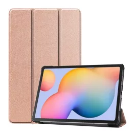   Tok álló, bőr hatású (FLIP, oldalra nyíló, TRIFOLD, asztali tartó) ROZÉARANY