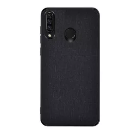   Szilikon telefonvédő (ütésállóság, textil hátlap) FEKETE