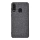 Szilikon telefonvédő (ütésállóság, textil hátlap) SÖTÉTSZÜRKE