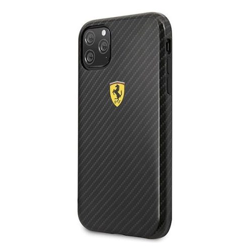 FERRARI Scuderia műanyag telefonvédő (karbon minta) FEKETE