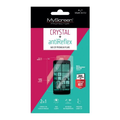 MYSCREEN CRYSTAL/ANTIREFLEX képernyővédő fólia (2 féle típus) ÁTLÁTSZÓ/TÜKRÖZŐDÉSMENTES