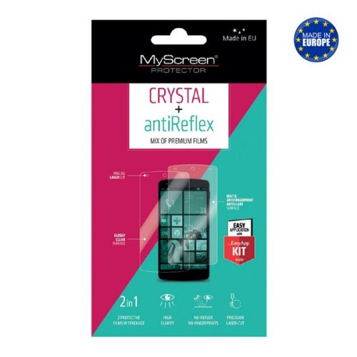 MYSCREEN CRYSTAL/ANTIREFLEX képernyővédő fólia (2 féle típus) ÁTLÁTSZÓ/TÜKRÖZŐDÉSMENTES