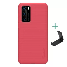   NILLKIN SUPER FROSTED műanyag telefonvédő (gumírozott, érdes felület + asztali tartó) PIROS