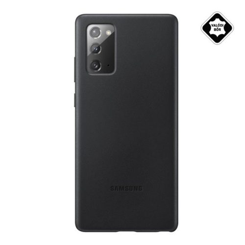 SAMSUNG műanyag telefonvédő (valódi bőr hátlap) FEKETE