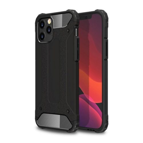 Defender szilikon telefonvédő (ütésállóság, légpárnás sarok, fémhatás) FEKETE