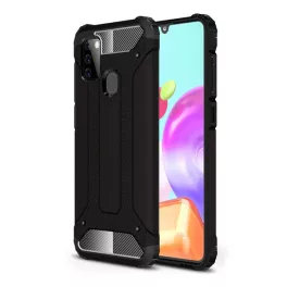   Defender szilikon telefonvédő (ütésállóság, légpárnás sarok, fémhatás) FEKETE